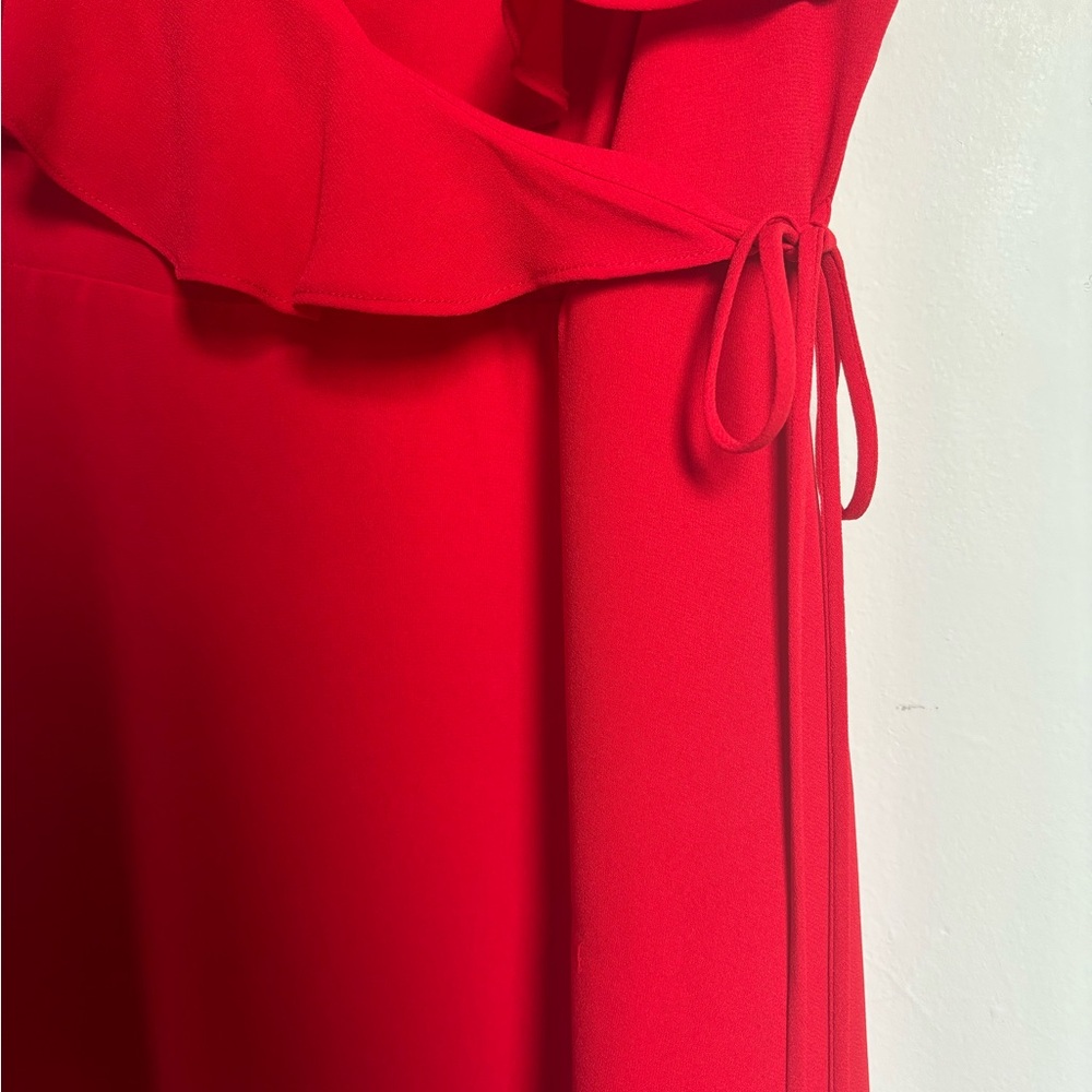 Bebe Red Asymmetrical Ruffled Sundress - Picture 2 of 3